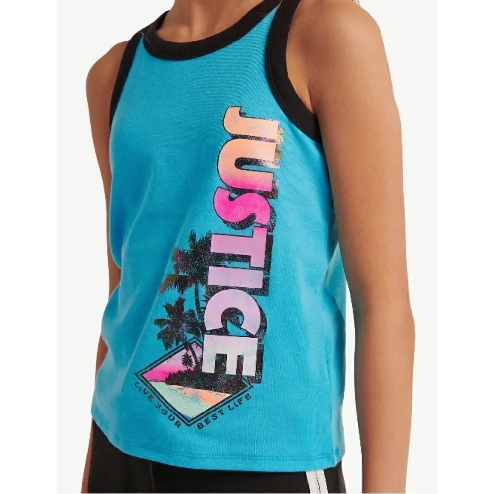 Justice Girls Lightweight Knot Front Shirt & Tank Top 2-Count Size S (7/8)